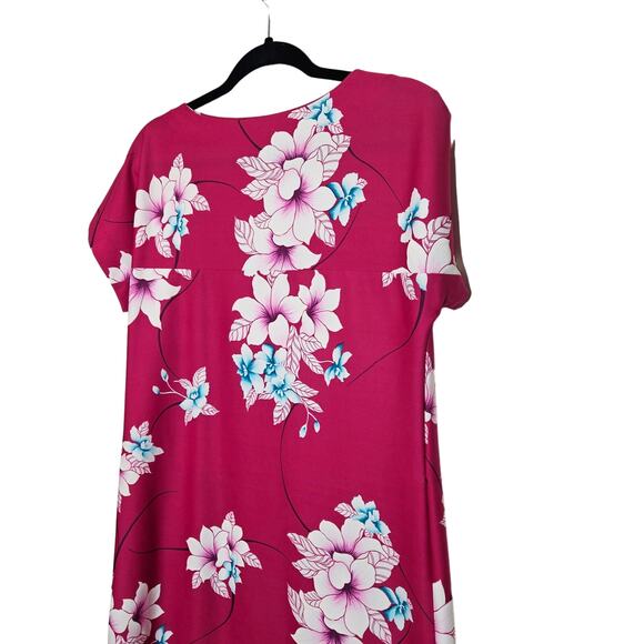 Hilo Hattie's Pink Floral Hawaiian Midi Summer Dress size Medium - Picture 3 of 7